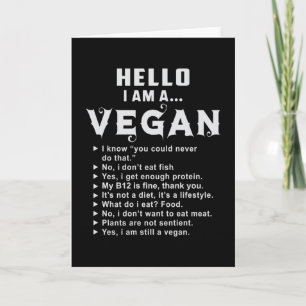 Cartão Vegan Vegetarian Vegetables Vegism Veggie Gift