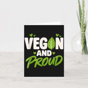 Cartão Vegano e orgulhoso estilo de vida vegano à base de