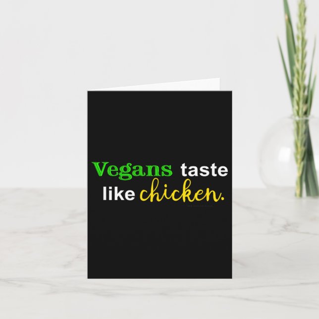 Cartão Vegans Sabem Como Carne Engraçada De Frango Lover  (Frente)