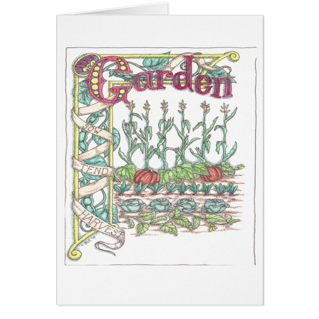 Cartão Vegetais do jardim (Frente)
