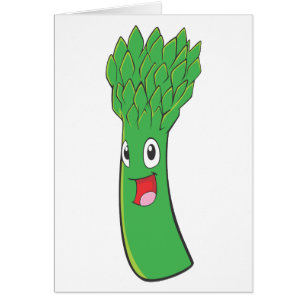 Cartão Vegetal feliz do aspargo