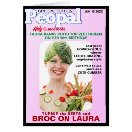 Cartão Vegetariana Birthday Puns Peopal - Pessoas parodia