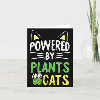 Cartão Vegetariano engraçado de gato alimentado por plant