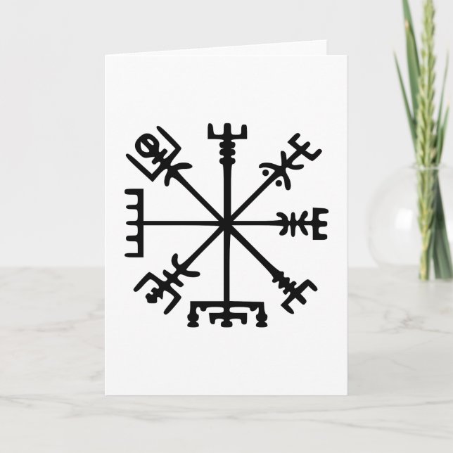 Cartão Vegvísir (Viking Compass) (Frente)
