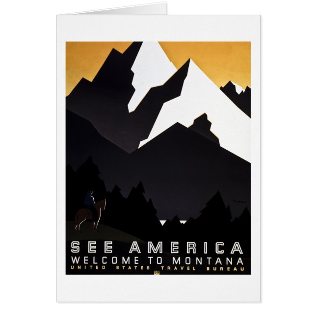 Cartão Veja a boa vinda de América a Montana (Frente)