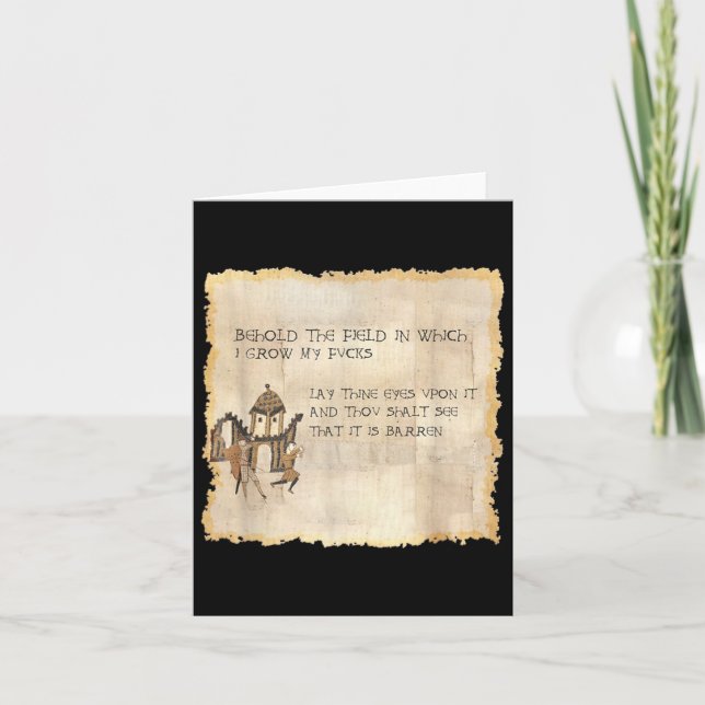 Cartão Veja O Campo Em Que Eu Cultivo Meus Fvcks, Engraça (Frente)