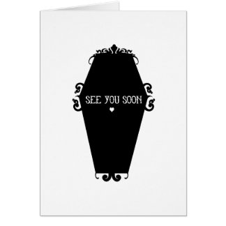 Cartão Veja-o logo design do caixão de Mori da lembrança