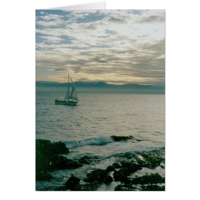 Cartão Vela da noite do inverno na Costa do Pacífico (Frente)