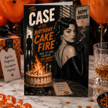 Vela de Aniversário de Filme Noir em Chamas Aniver