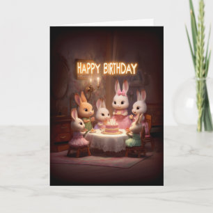 Cartão Vela de Bolo de Aniversário do Coelhinho Bebê Cele