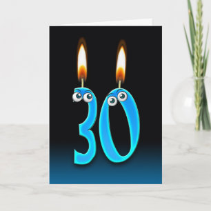 Cartão Velas aniversário de 30 anos