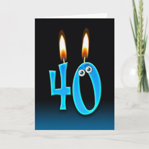 Cartão Velas aniversário de 40 anos