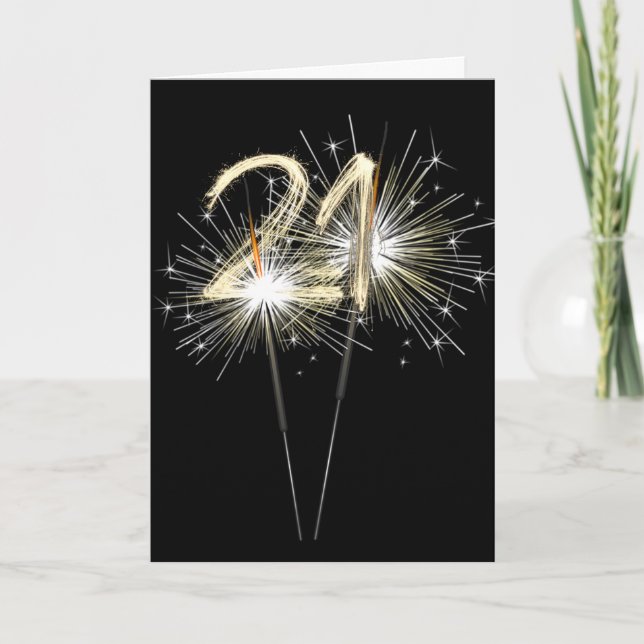 Cartão Velas de 21º Aniversário (Frente)