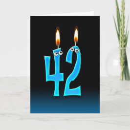 Cartão Velas de 42 de aniversário