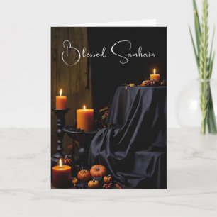 Cartão Velas de abençoada abençoada Samhain Halloween Pum