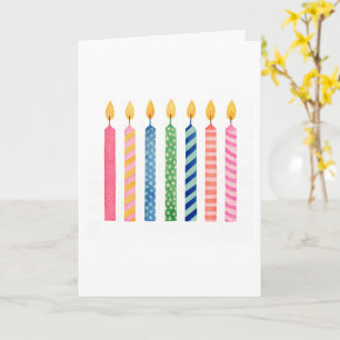 Cartão Velas de Aniversário Artesanal Coloridas Atemporai
