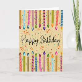 Cartão Velas de Aniversário Coloridas para Qualquer Um