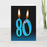 Cartão Velas de Aniversário de 80<br><div class="desc">Olhais em uma vela de 80 com fundo gradiente.</div>