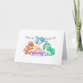 Cartão Velas de Aniversário de Dragão Engraçado Fantasia