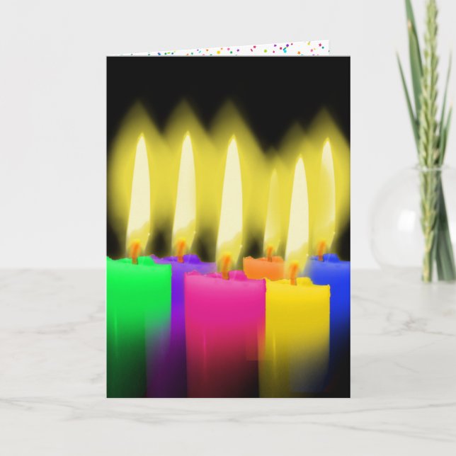 Cartão Velas De Aniversário De Preto (Frente)