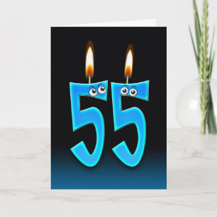 Cartão Velas de aniversário do 55º
