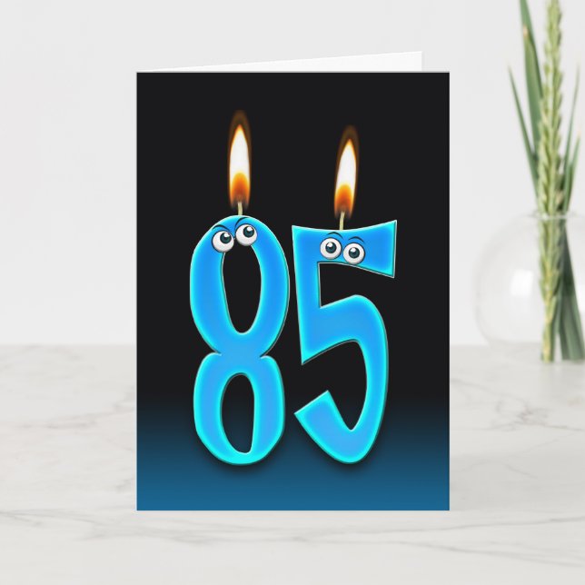 Cartão Velas de aniversário do 85º (Frente)