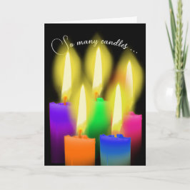 Cartão Velas de Aniversário Reluzentes em Preto