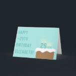 Cartão Velas de bolo de aniversário de 29 anos| Aniversár<br><div class="desc">A design combina tipografia moderna, ilustração fofa e humor divertido, o que torna esta a carta perfeita para que seus namoradas voltem a fazer 29 anos! Este cartão de aniversário fofo e engraçado é para alguém com mais de 29 anos (30 ou menos ou mais velhos!). O cartão tem um...</div>