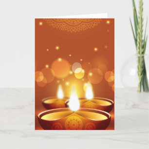 Cartão Velas do ouro da celebração de Diwali