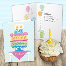Velas Numerosas de aniversário de 40 anos-Mãe