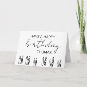 Cartão Velas personalizadas de aniversário minimalistas