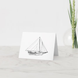 Cartão Veleiro dos Skipjack da baía de Chesapeake