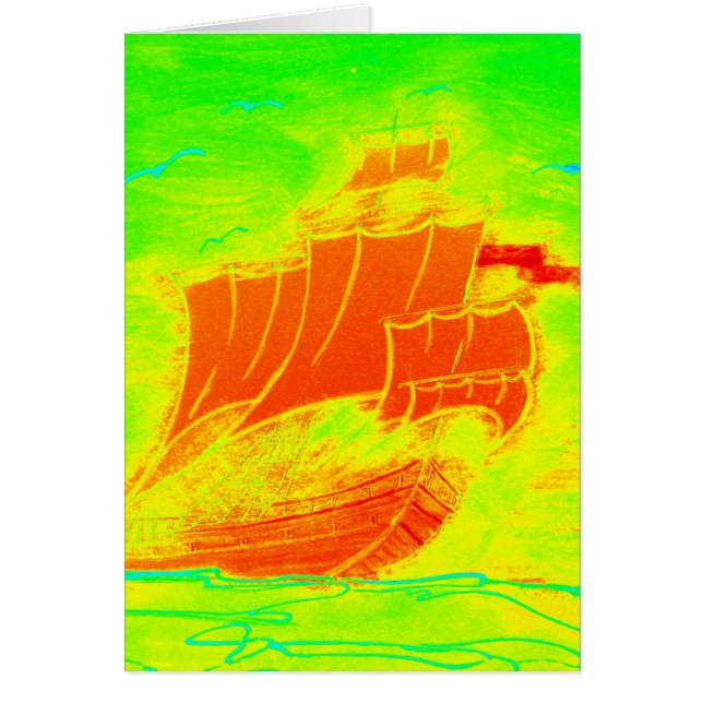 Cartão veleiro fluorescente (Frente)