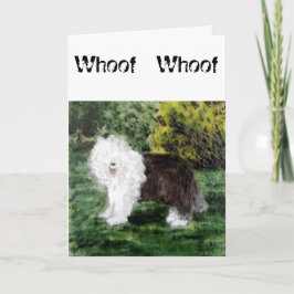 Cartão Velha arte em Sheepdog Inglês