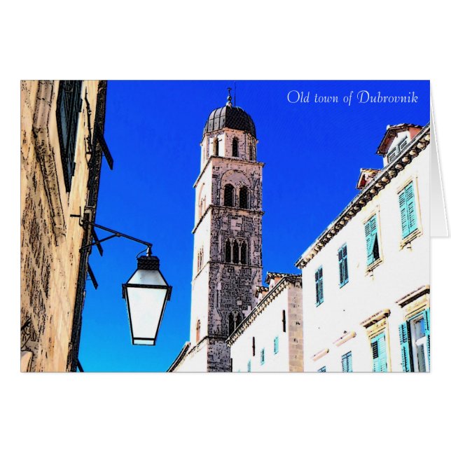 Cartão Velha cidade medieval de Dubrovnik (Frente Horizontal)