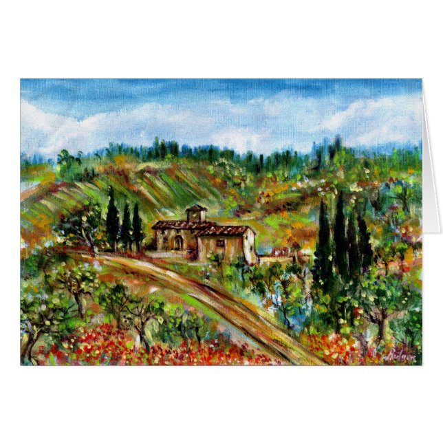 CARTÃO VELHA FARMHOUSE, EM PAISAGEM CHIANTI-TUSCÂNDIA (Frente Horizontal)