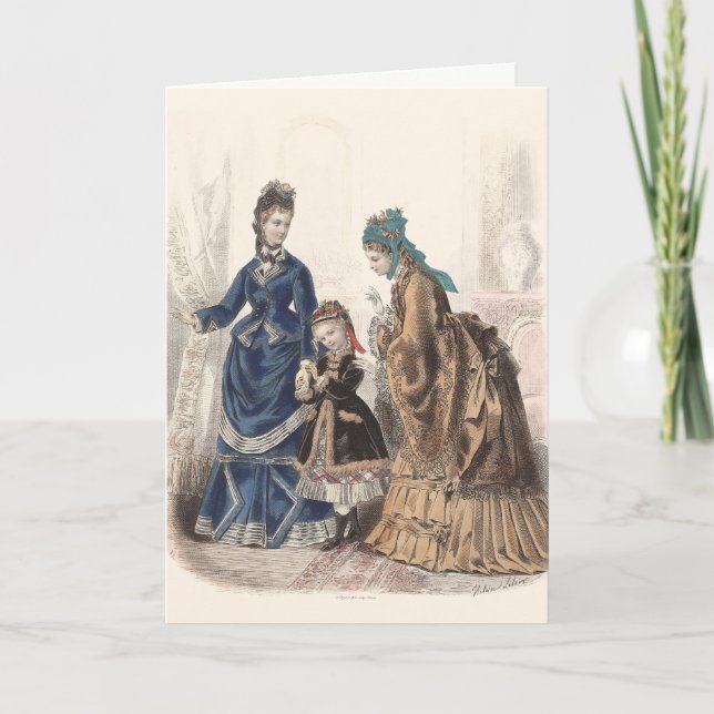 Cartão Velha ilustração francesa por Heloise Leloir (Frente)