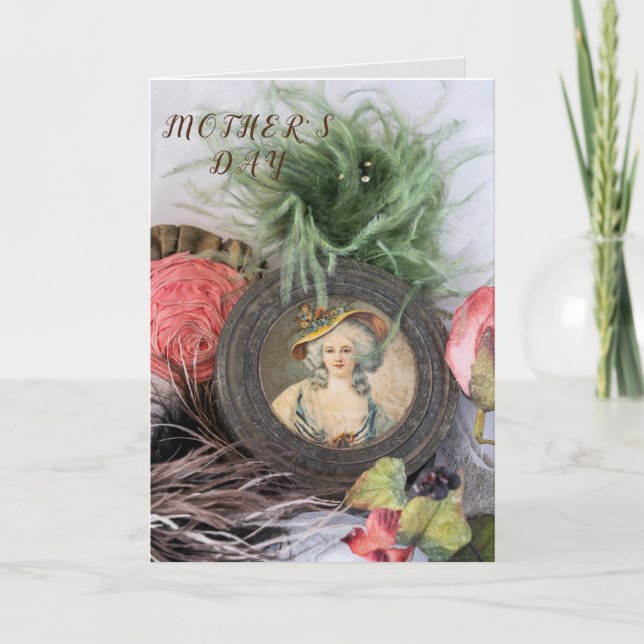 Cartão Velha moça moída Mãe Dia de as mães vitoriano (Frente)