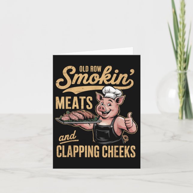 Cartão Velhas Linhas Fumando Refeições E Fapeando Cheeks  (Frente)