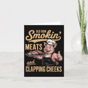 Cartão Velhas Linhas Fumando Refeições E Fapeando Cheeks 