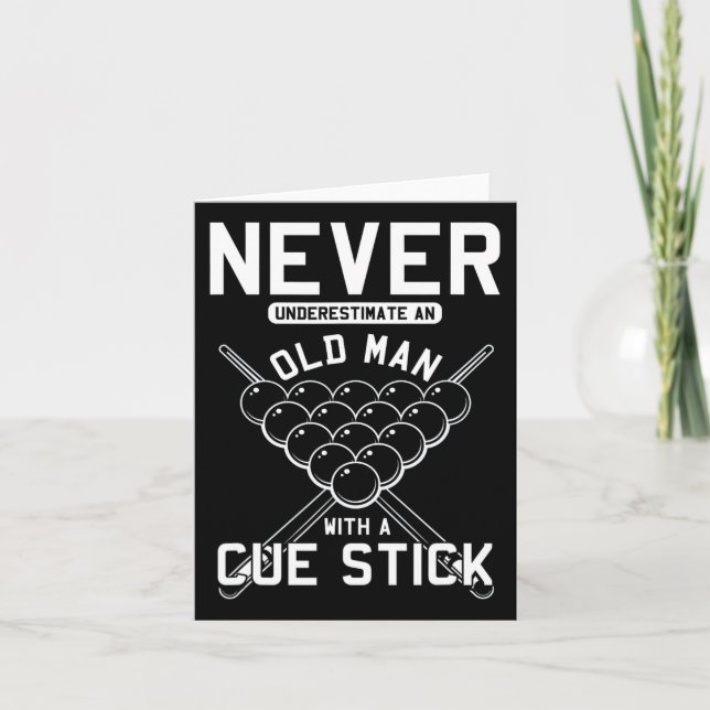 Cartão Velho Com Cue Stick Billiards Player Snooker Po (Frente)