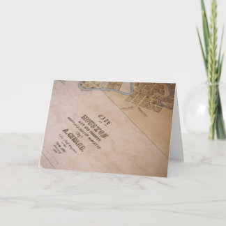 Cartão velho do mapa de Houston