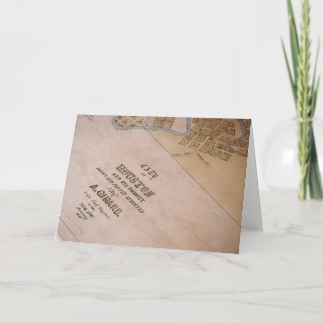 Cartão velho do mapa de Houston (Frente)