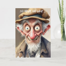 Cartão Velho Louco Por Ter Idoso Aniversário