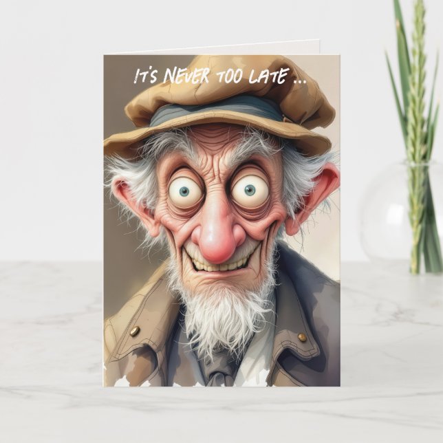 Cartão Velho Louco Por Ter Idoso Aniversário (Frente)