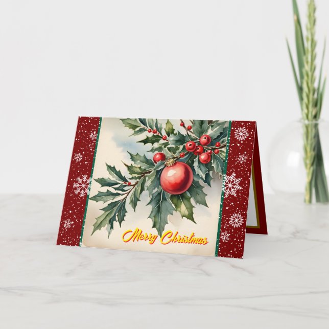 Cartão Velho Natal Belo Coleção Festiva (Frente)