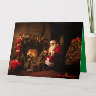 Cartão Velho Papai Noel Alegre