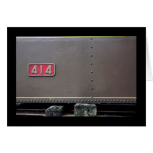 Cartão Velho trem de vapor Mastrou. Estou pronto para man