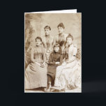 Cartão Velhos amigos<br><div class="desc">Os namoradas dizem-no que goste d é! Retrato antiquado de 4 mulheres e de uma rapariga http://www.zazzle.com/old_friends_card-137465578589651724?rf=238873233638756321&CMPN=zBookmarklet http://zazzle.cathyhull.com/</div>