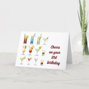 Cartão VELOCIDADES EM SUA **aniversário de 21 anos**